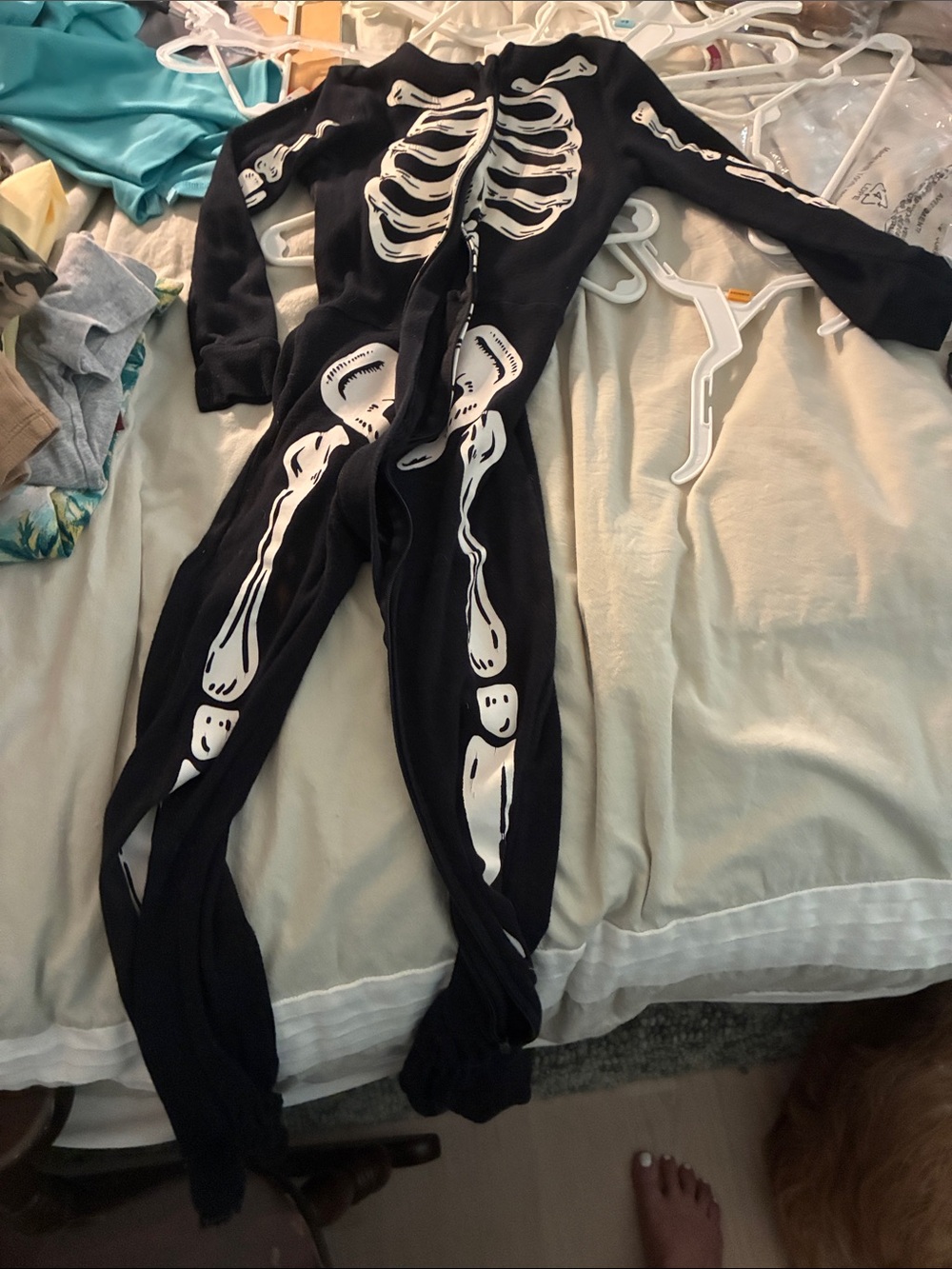 Old Navy Black Skeleton Print Kids Pajama One-Piece